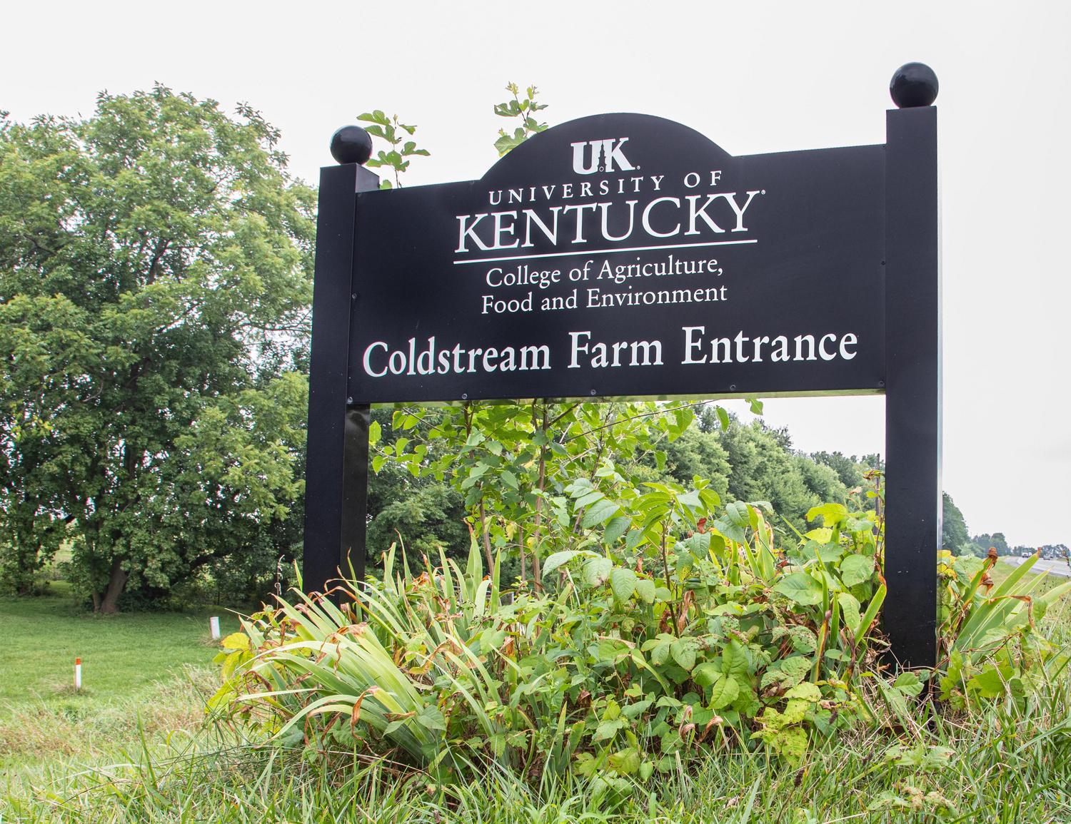 Entrance sign to Coldstream Farm.