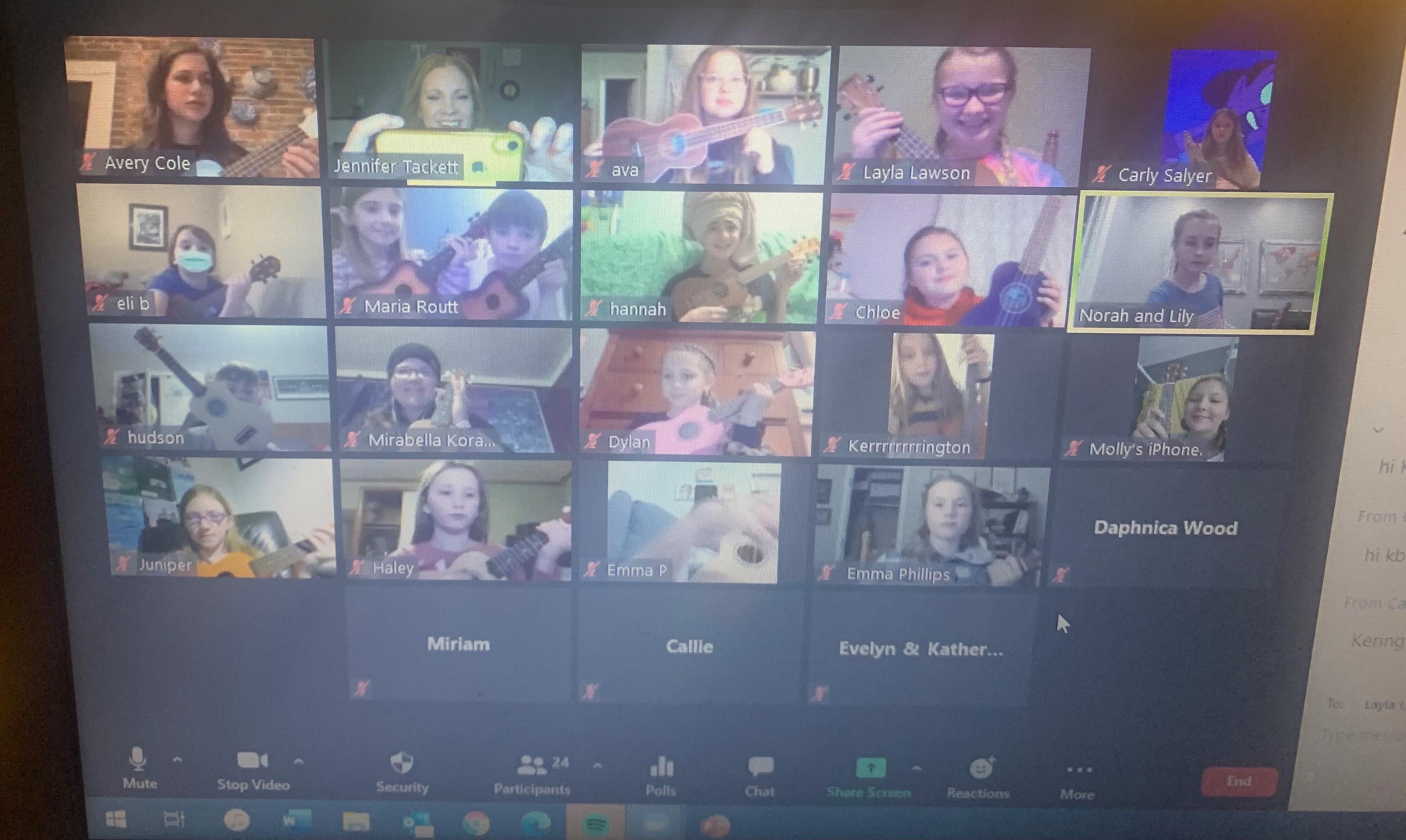 The virtual ukulele club was one of the popular online programs for Kentucky 4-H last year. Photo courtesy of Jennifer Tackett, 4-H youth development specialist.